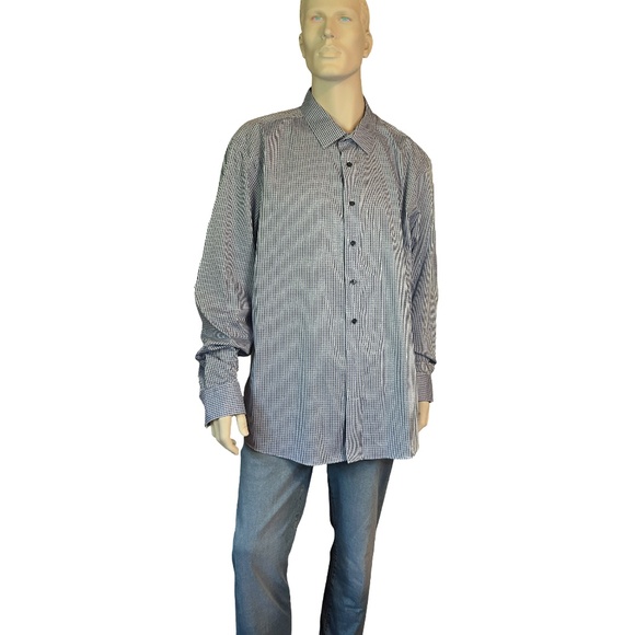 EGARA Dress Shirt Profilo Tessile 100% Cotton No Iron Men's Wearhouse NWOT - Picture 2 of 16